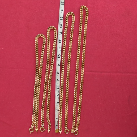 Cuban Chain Necklace With Sailor Clasp 24 K Gold Filled  Unisex! - Picture 7 of 11